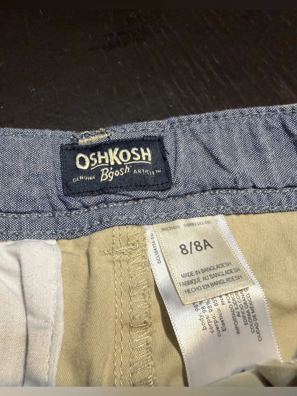 OshKosh B'gosh Slim Tapered Chino Pants - Khaki (3 Pack)